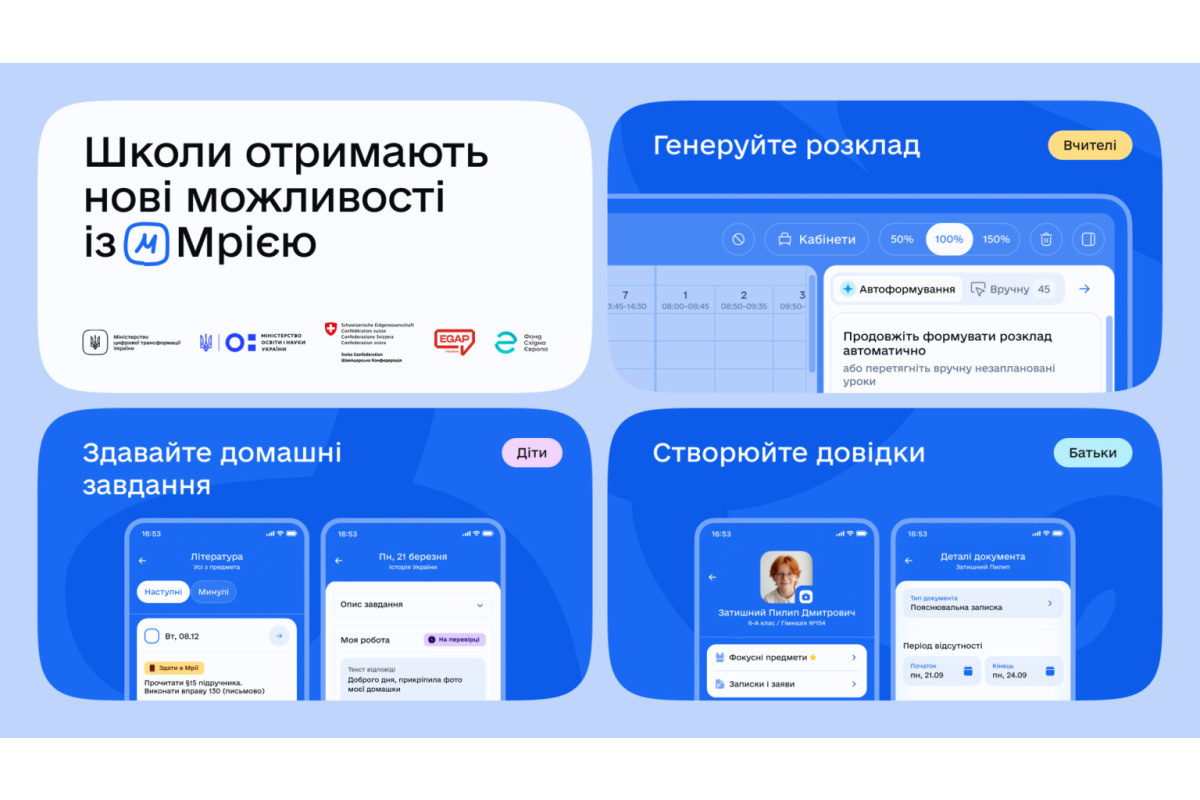Школи Київщини, які розпочинають навчальний рік із Мрією, отримають нові можливості