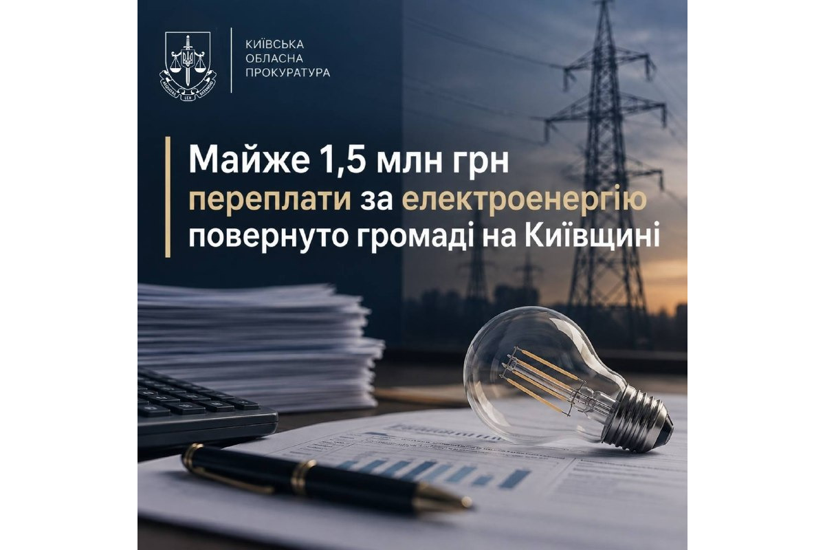 Майже півтора мільйона за електроенергію: на Київщині повернули переплачені кошти