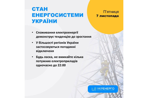 Сьогодні у області вимикатимуть світло