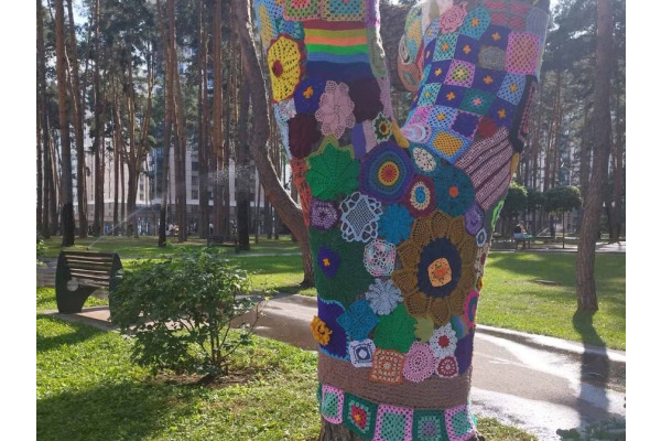 В Ірпені з’явилося в’язане "Волонтерське дерево" (ФОТО)