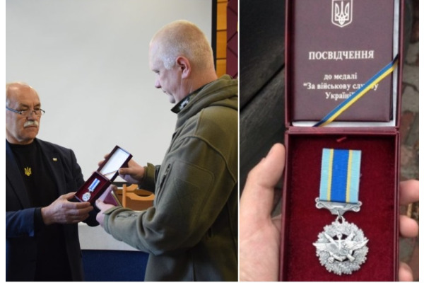 Переяславцю Сергію Синявіну вручили медаль "За військову службу Україні"