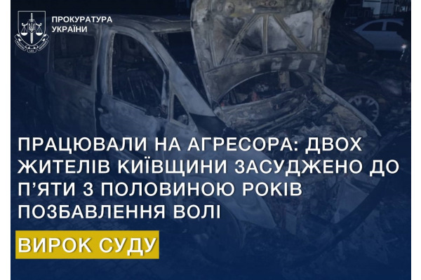 На Київщині двох чоловіків засуджено до 5,5 років ув’язнення за співпрацю з агресором