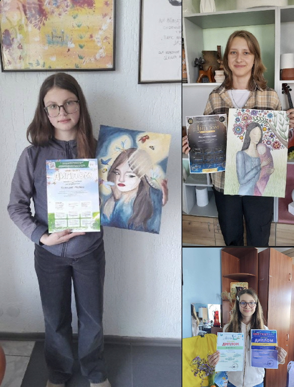Бучанські юні художниці – переможниці міжнародних та всеукраїнських мистецьких конкурсів.