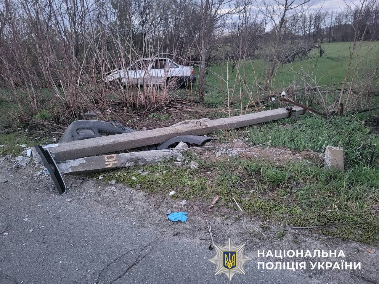 На Вишгородщині легковик врізався в електроопору: постраждала пасажирка