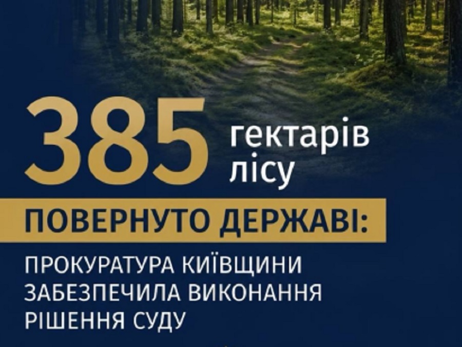 Прокуратура Київщини повернула державі 385 гектарів лісових земель у Бориспільському районі
