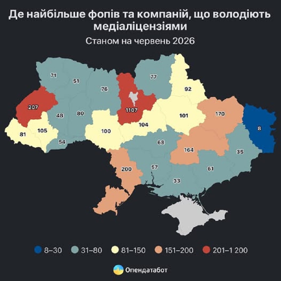У столичному регіоні зареєстровано найбільше ЗМІ