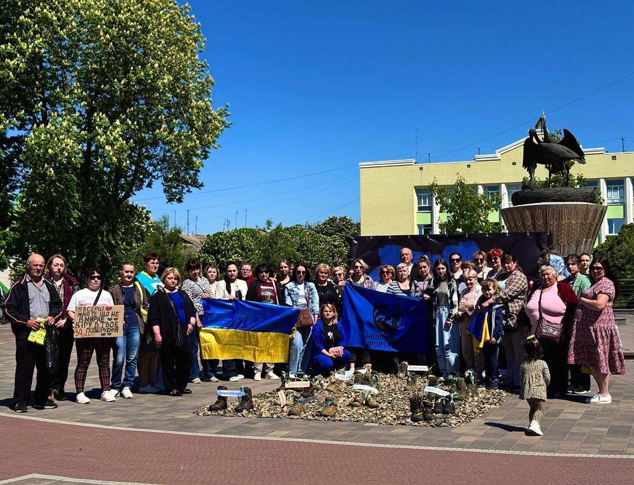 У Фастові провели акцію «Координати пам’яті» на підтримку родин безвісти зниклих і полонених Захисників