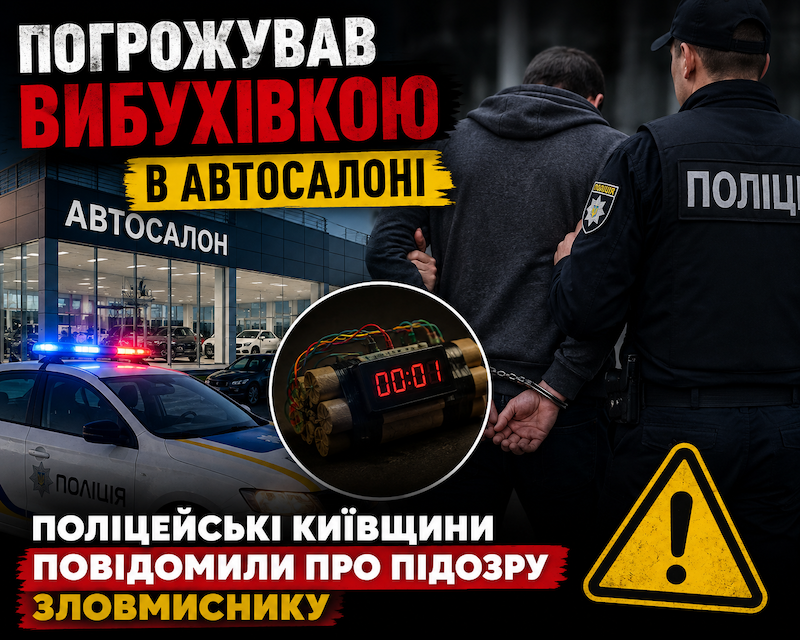 На Київщині відвідувач автосалону погрожував вибухівкою