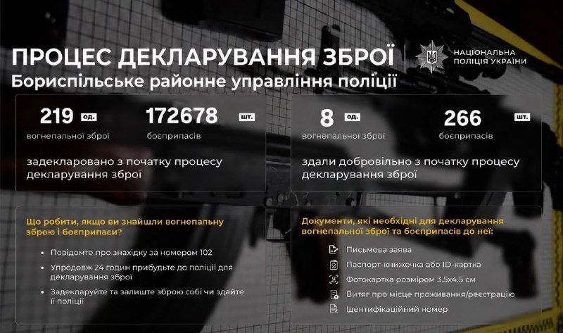 Вогнепальна зброя на руках: жителям Київщини нагадали про декларування