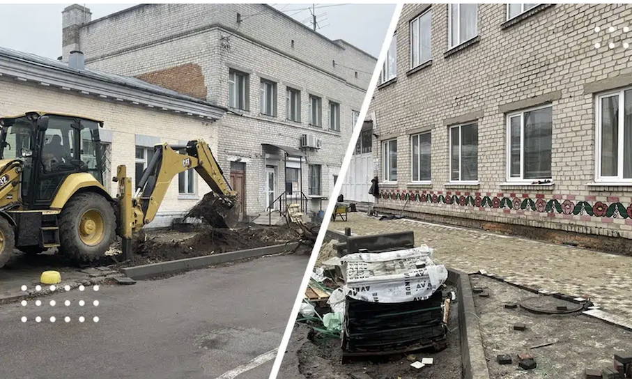 У Переяславі розпочали оновлення тротуару біля Будинку художньої творчості