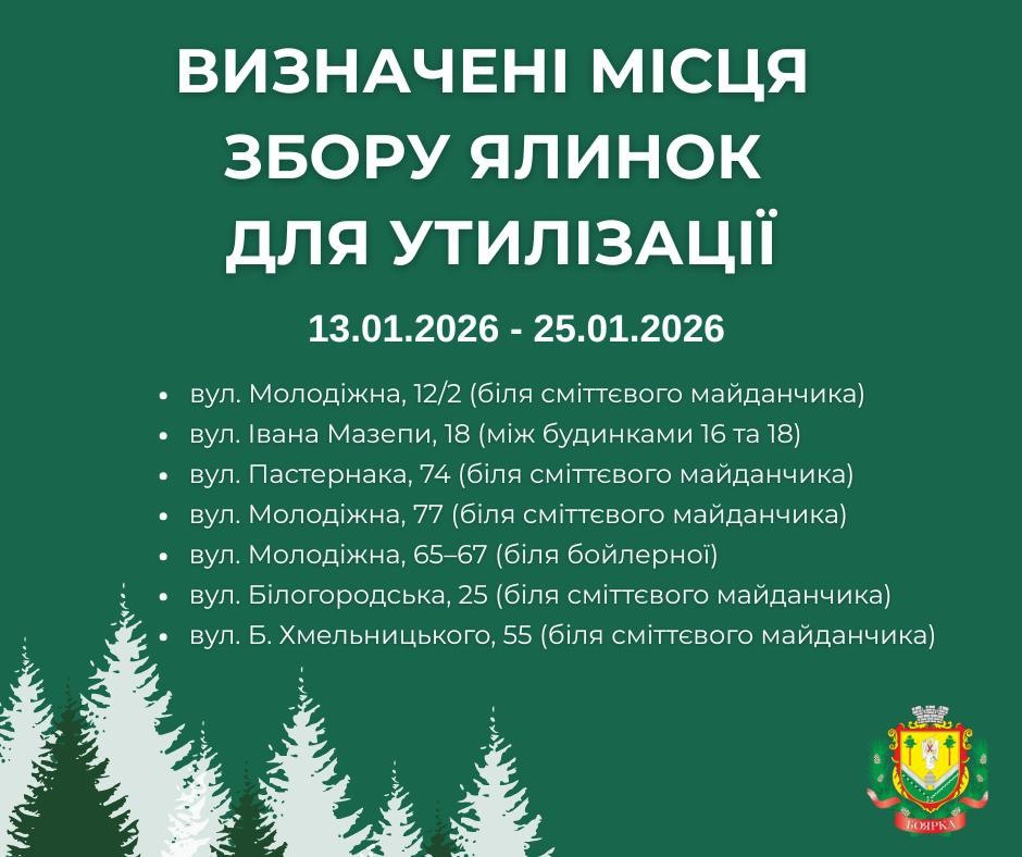 У Боярці відкрили 7 пунктів збору живих новорічних ялинок