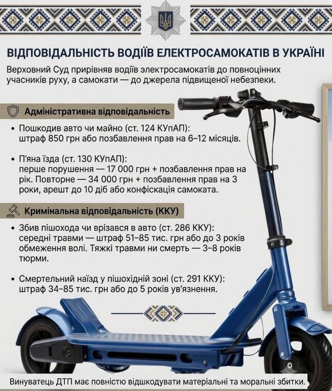 В Україні електросамокати офіційно прирівняли до учасників дорожнього руху