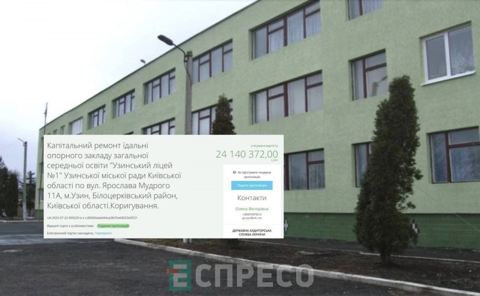 В Узинському ліцеї №1 капітально відремонтують їдальню: оголошено тендер