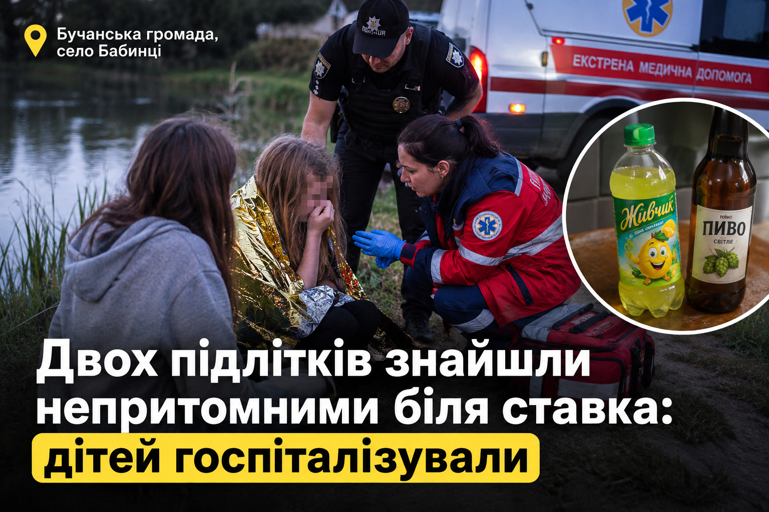Біля ставка у Бабинцях знайшли двох непритомних підлітків (ФОТО)