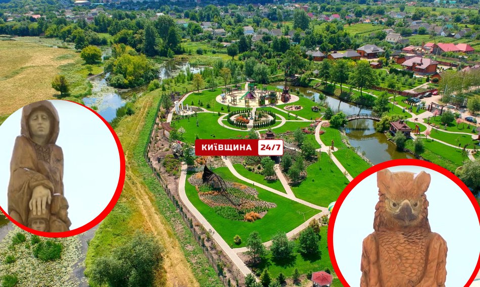 У парку "Острів сакури" на Володарщині з’явилися нові символічні скульптури