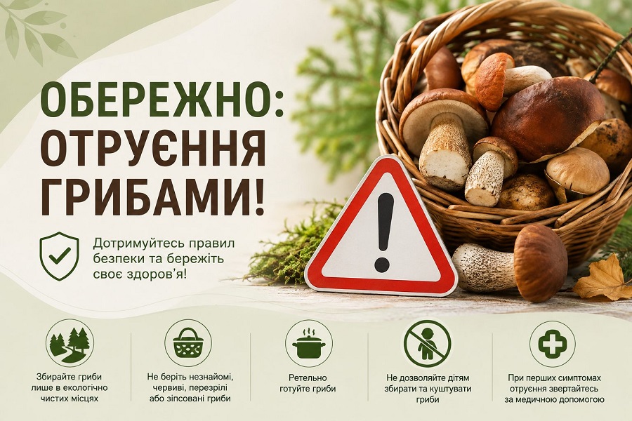 В Ірпінській громаді чоловік отруївся грибами: його госпіталізували у критичному стані