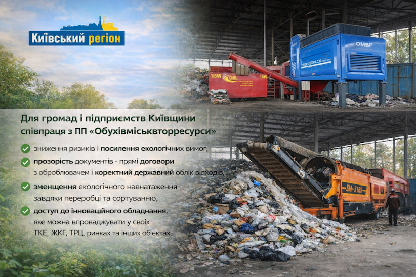 Підприємство з Київщини впроваджує принципи циркулярної економіки у сфері відходів